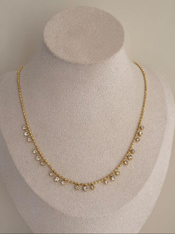 Dainty Solitaire Charm Necklace QROSH