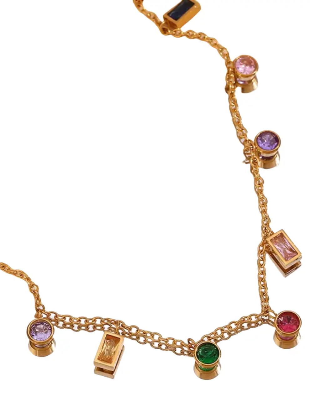 Colorful Gemstone Charm Necklace QROSH