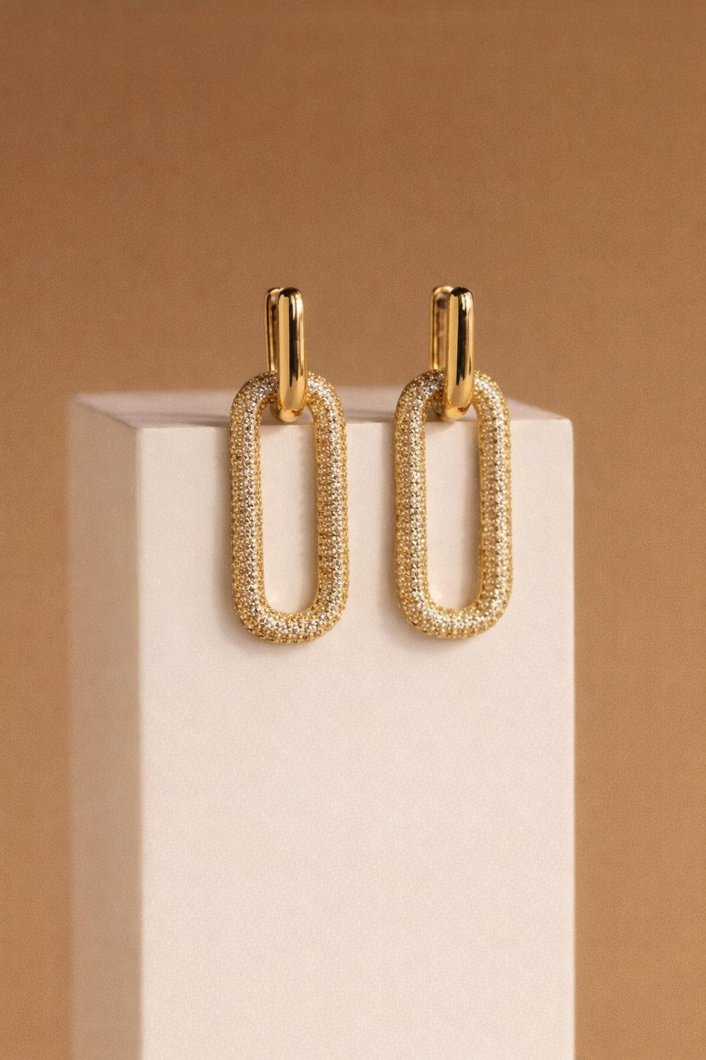 Dainty Stone Studded Double Hoop Earring QROSH