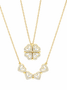 Gold Heart Clover Pendant QROSH