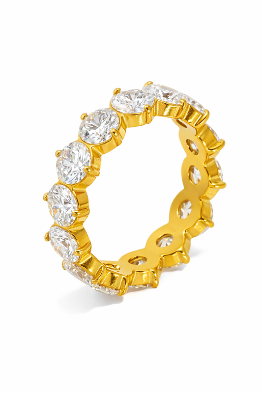 316L Full Stone Band Ring QROSH